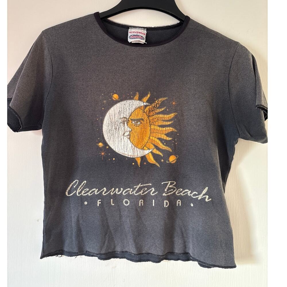 Vintage 90s Activewear by Universal Celestial Graphic Clearwater Florida Top XL